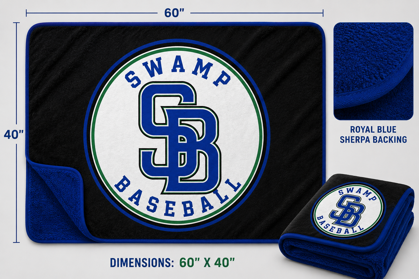 SWAMP BASEBALL POLAR FLEECE BLANKET