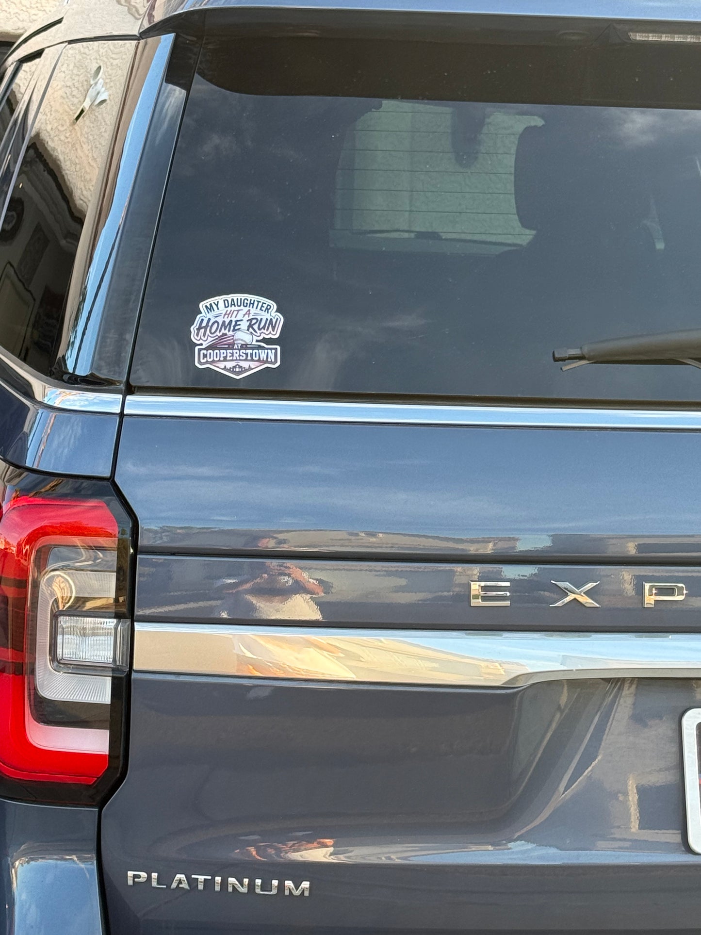 “My Daughter Hit a Home Run at Cooperstown” die cut 5”sticker