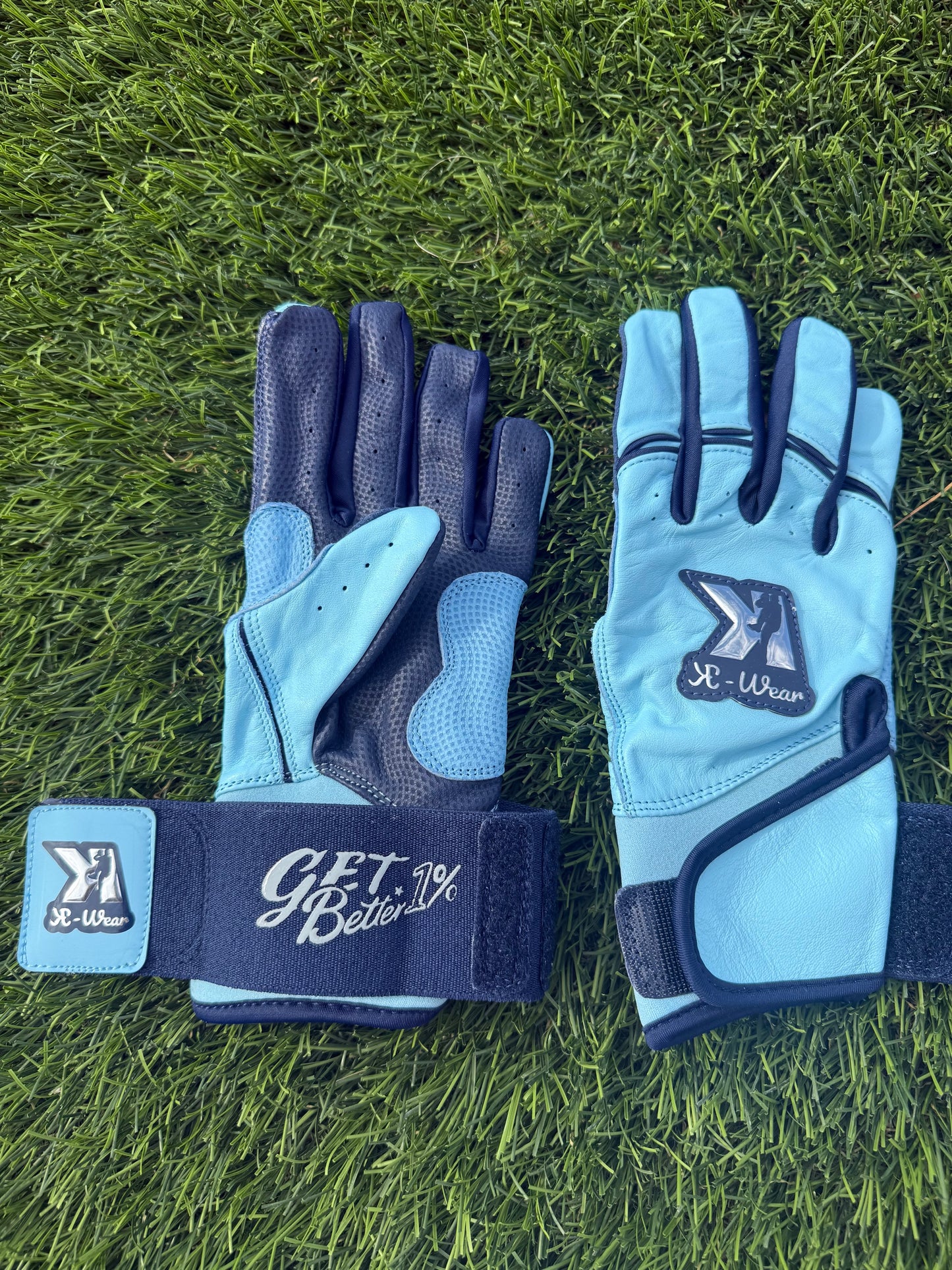 Long Cuff Batting Gloves Ultra Blue Hawaiian