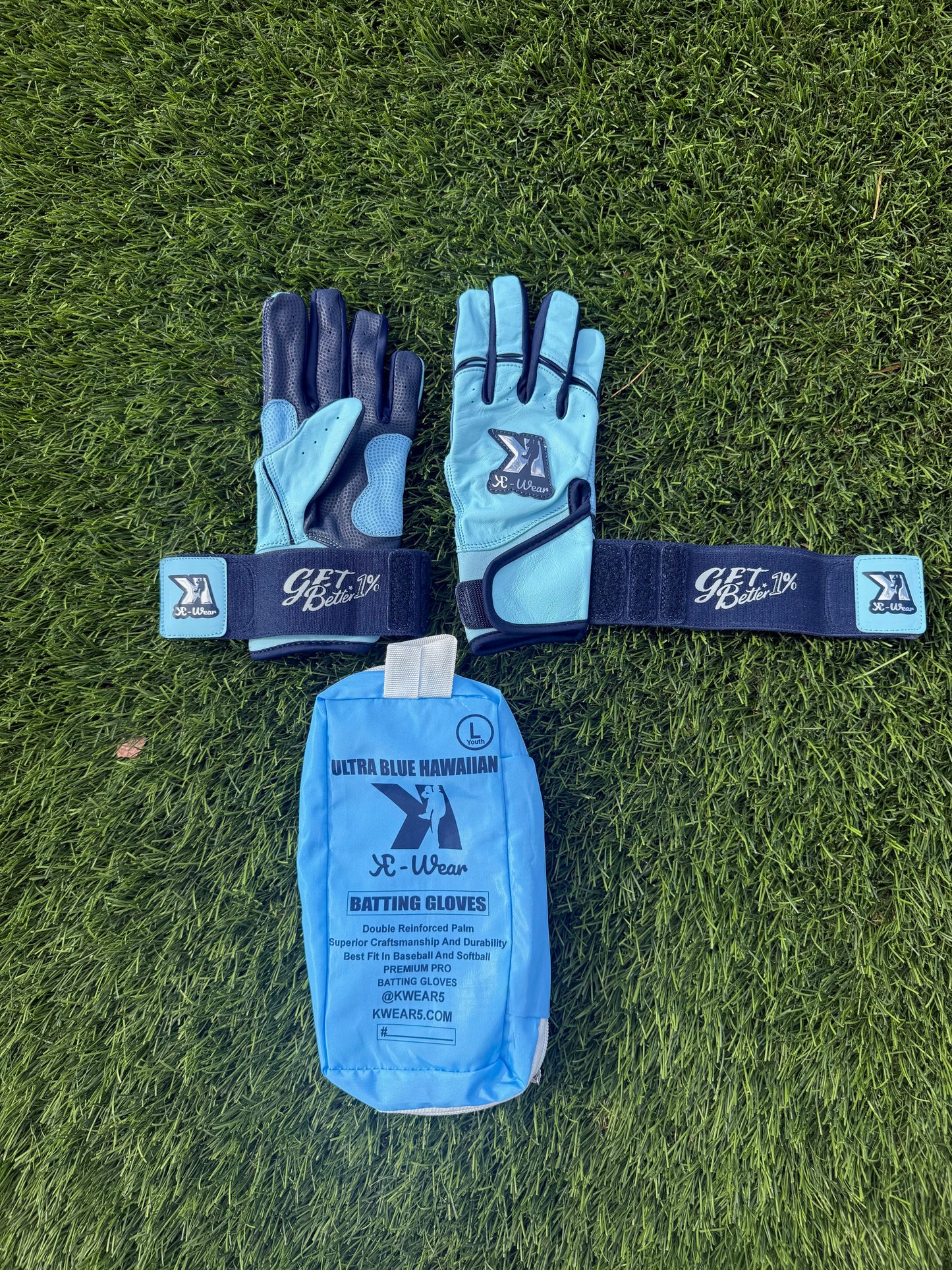 Long Cuff Batting Gloves Ultra Blue Hawaiian