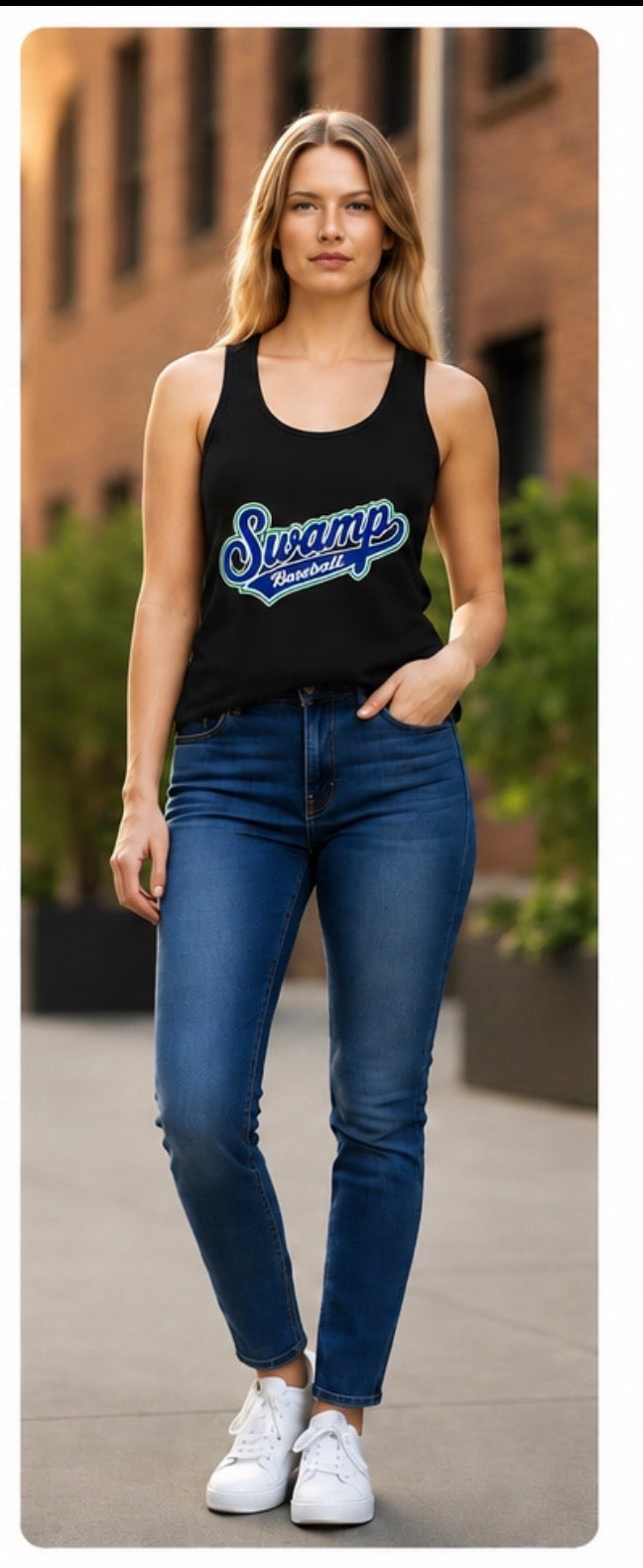 SWAMP BASEBALL  WOMEN'S FLOWY TANK