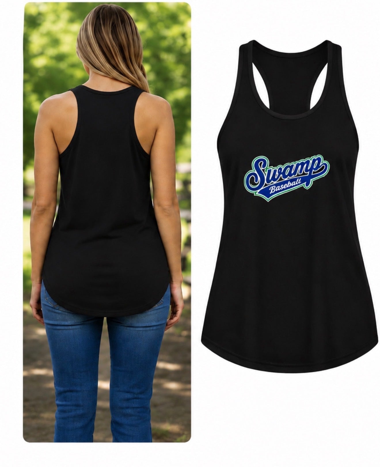 SWAMP BASEBALL  WOMEN'S FLOWY TANK