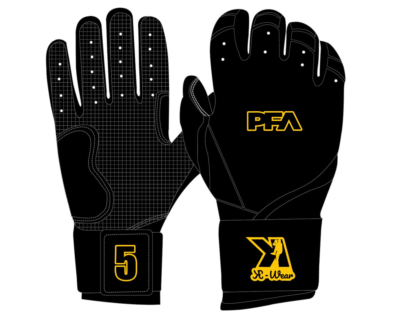 PFA LONG CUFF CUSTOM # BATTING GLOVE