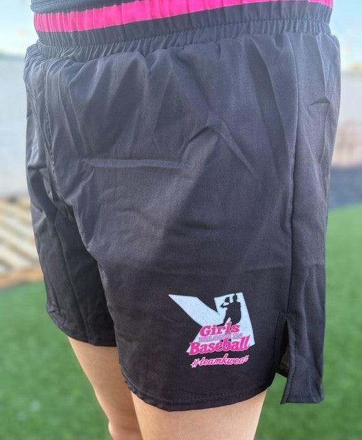 Women's Dri-FIT High-Waisted 5" 2-in-1 Shorts "Girls Belong in Baseball" Blk/Blk