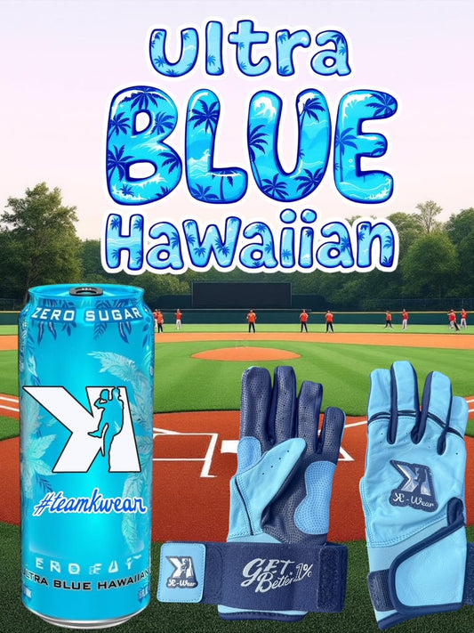Long Cuff Batting Gloves Ultra Blue Hawaiian
